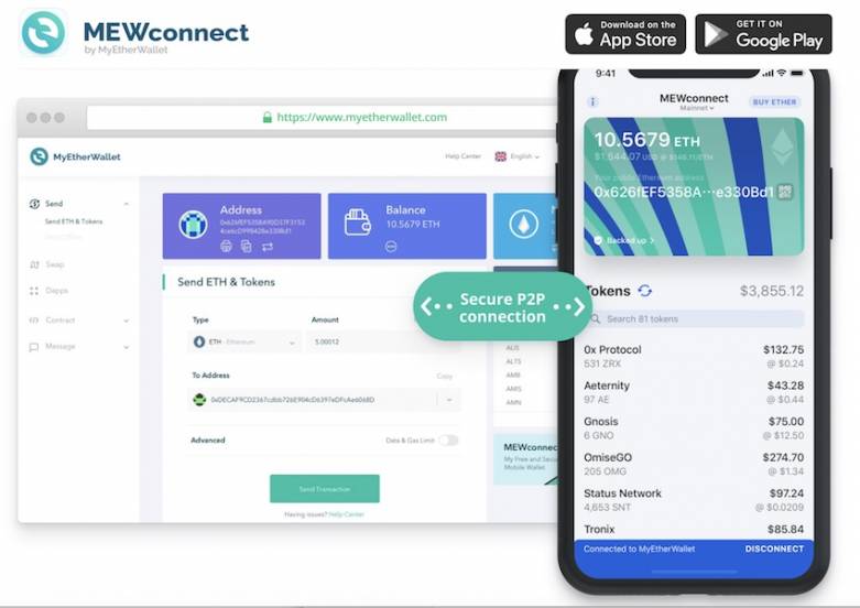 MyEtherWallet(マイイーサーウォレット)で自分のウォレットにアクセスする方法：MEWconnect