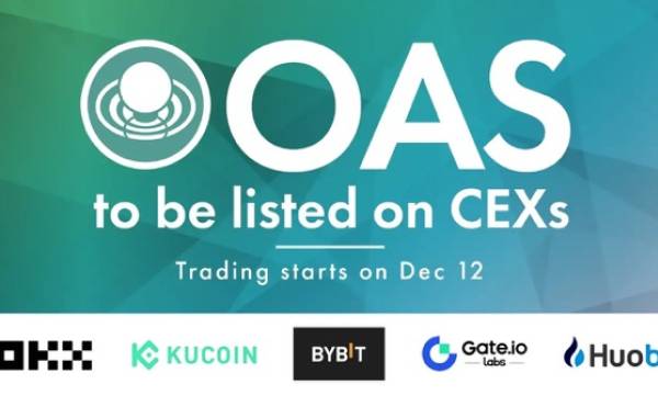 Oasysのネイティブトークンが12月12日からCEXで取引開始
