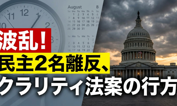 クラリティ法案、7月22日新テキスト公開——DOJ単独執行条項で民主党2名が離反、上院採決は8月7日前ラストチャンス