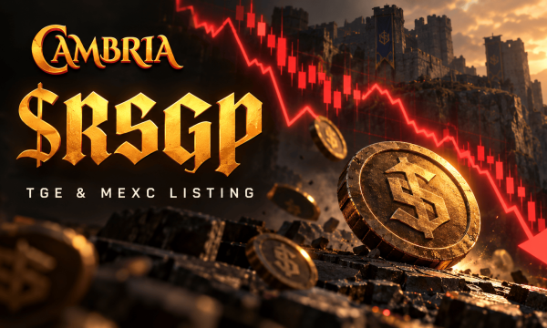 Cambria（$RSGP）がTGE・MEXC上場——初値から急落、高値比6割超安でエアドロップに落胆の声