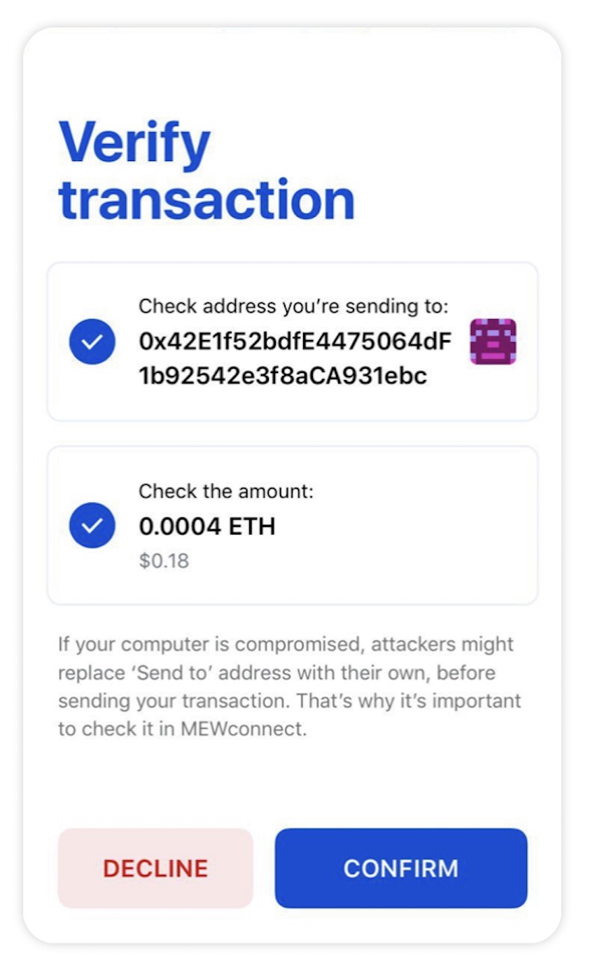 MyEtherWallet(マイイーサーウォレット)で自分のウォレットにアクセスする方法：MEWconnect