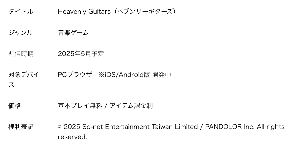 『Heavenly Guitars』、ギター対戦音楽ゲームが事前登録キャンペーンを開始　ジュエル3,000個を配布